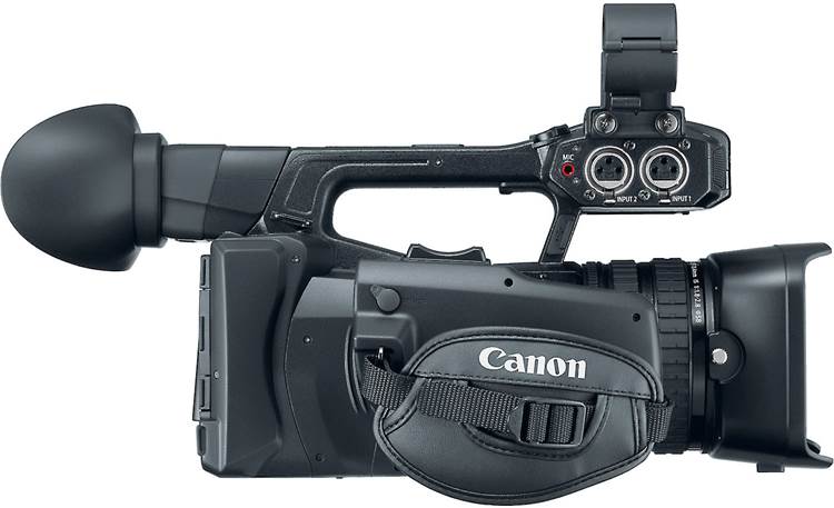 Canon XF-200 tilting hand-grip increases comfort when shooting at odd angles