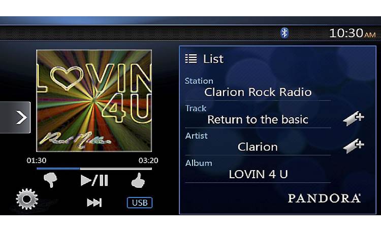 Clarion NX404 Use Pandora on the go.