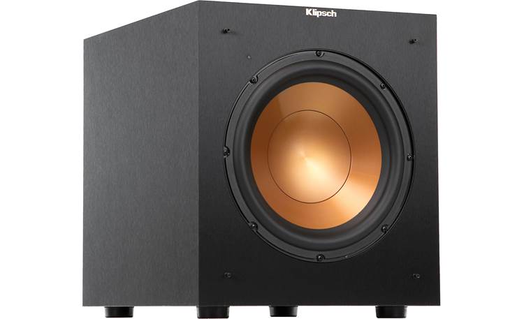 Klipsch Reference R-10SW Angled front view with grille removed