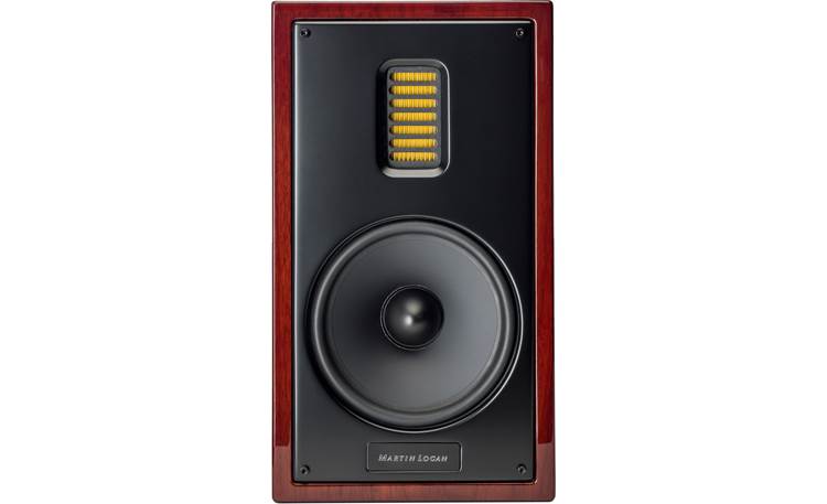 MartinLogan Motion® 35XT Direct front view with grille off (Gloss Black Cherrywood)