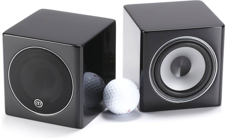 Monitor Audio Radius 45 Shown with golf ball for scale