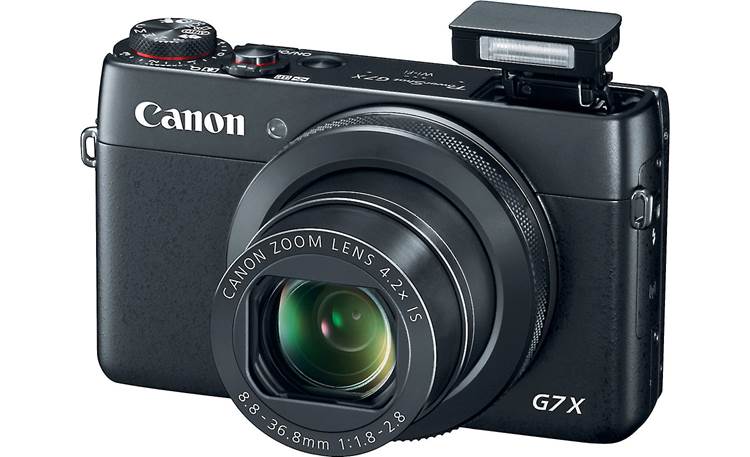 Canon PowerShot G7 X Shown with built-in flash deployed