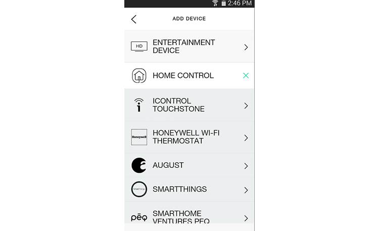 Logitech® Harmony® Ultimate Home Screenshot - device menu