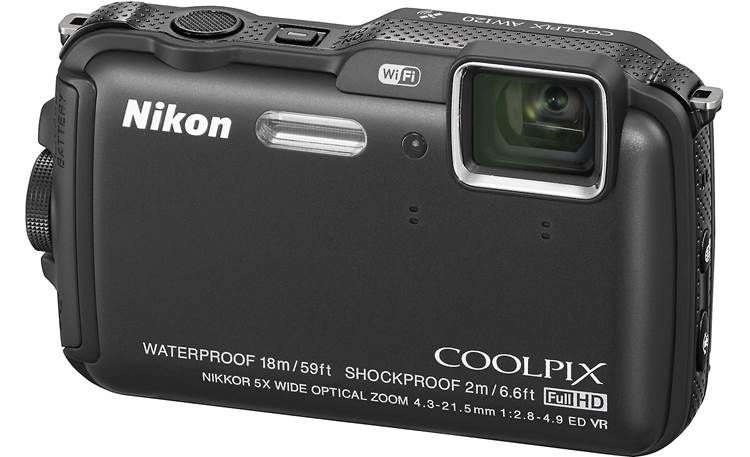 markering doel Rust uit Nikon Coolpix AW120 (Black) Tough-style 16-megapixel digital camera with 5X  optical zoom and Wi-Fi® at Crutchfield