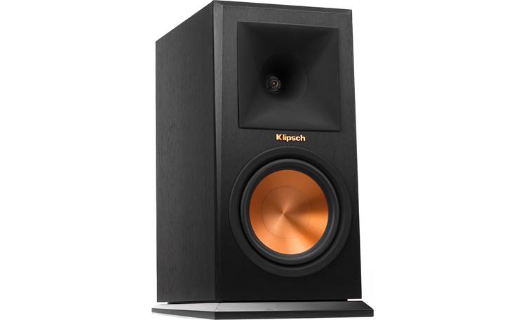 Klipsch Reference Premiere RP-160M Angled front view with grille removed (Ebony)