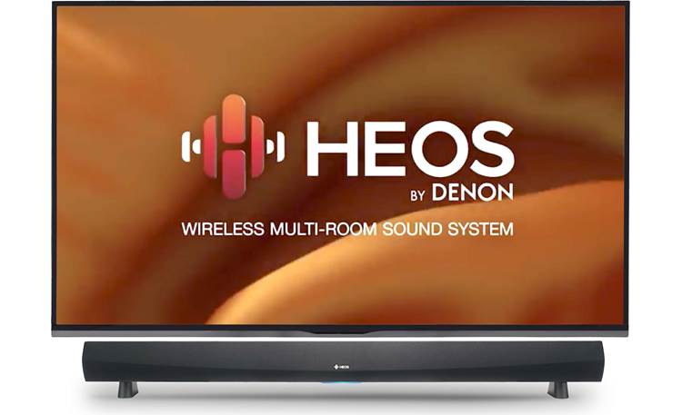 Denon HEOS HomeCinema Sits in front of your TV on a stand