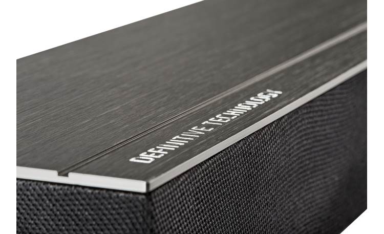 Definitive Technology W Studio Micro™ Cabinet features a brushed black-anodized aluminum top panel