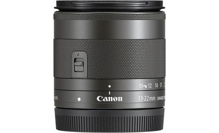 Canon EF-M 11-22mm f/4-5.6 STM Side with rear lens cap on