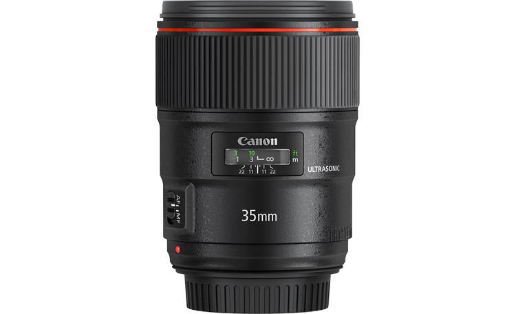 Canon EF 35mm f/1.4L II USM Side with rear lens cap on