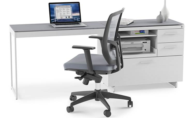 BDI Centro 6417 Shown with optional BDI 6402 return (computer, chair and office accessories not included)