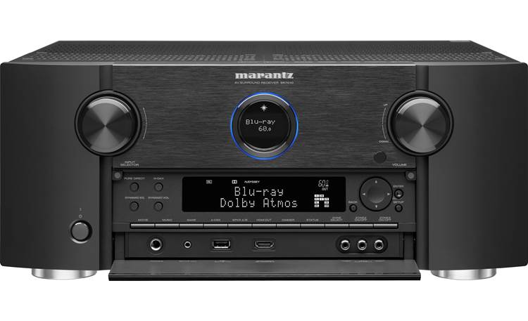 Marantz SR7010 Front view showing front-panel connections, display, and controls