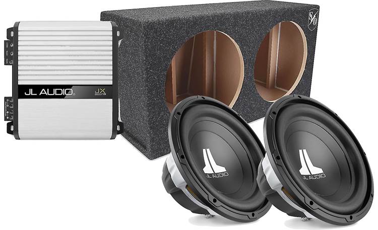 JL Audio 500-Watt Bass Package Includes two JL Audio W0v3 12" subwoofers, JL Audio JX500/1D amplifier, and Sound Bass Bunker enclosure at Crutchfield
