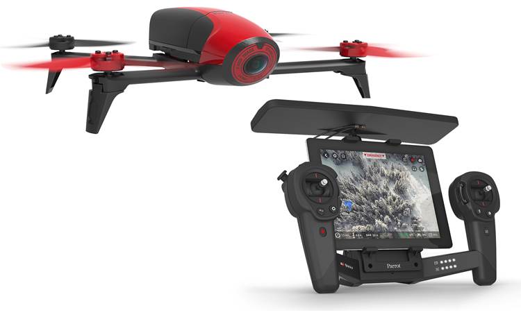 Parrot Bebop 2 Drone and Skycontroller Black Bundle (Red/Black 