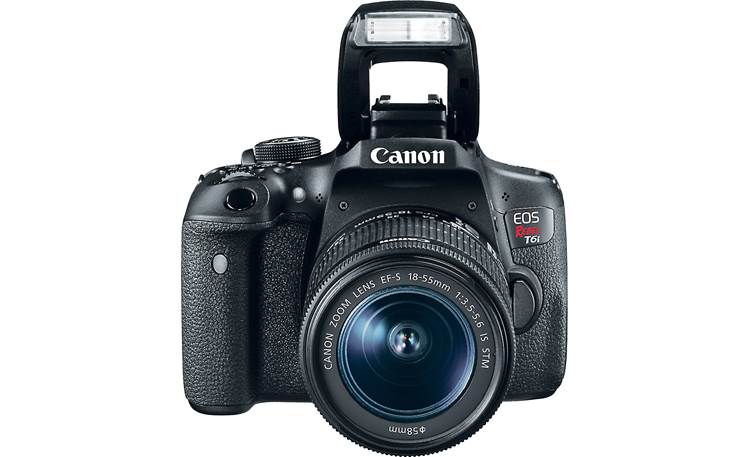 Canon EOS Rebel T6i Kit Shown with built-in flash deployed