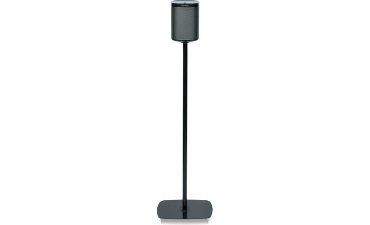Flexson Floor Stand (pair) Black - front view (Sonos PLAY:1 not included)
