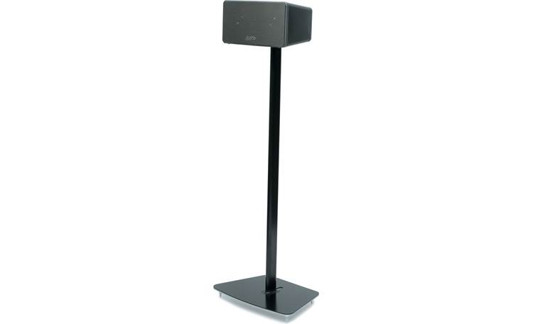 Flexson Floor Stand Black - left front view (Sonos PLAY:3 not included)
