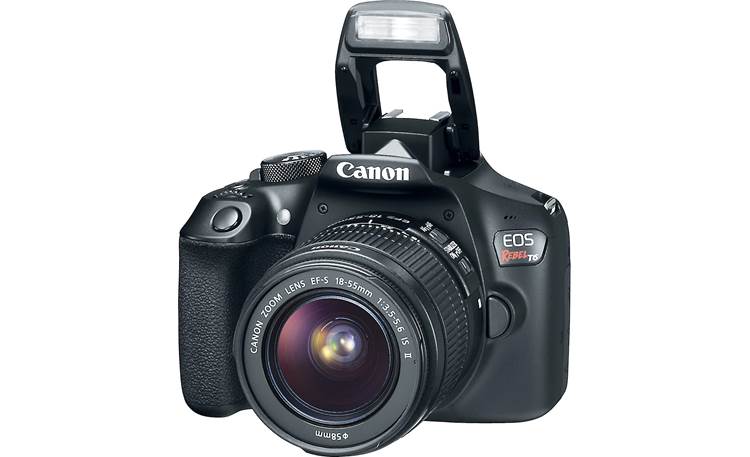 Canon EOS Rebel T6 Two Zoom Lens Kit With flash popped up