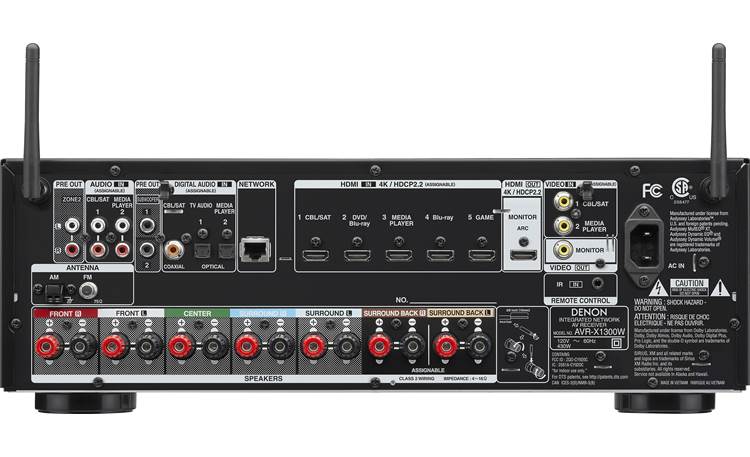 Denon AVR-X1300W 7.2-channel home theater receiver with Wi-Fi 