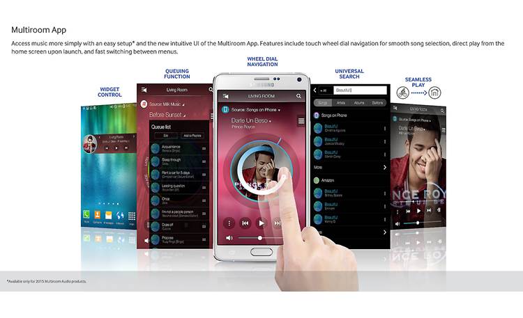 Samsung WAM1500 Radiant360 R1 Multi-room App screenshots (smartphone not included)