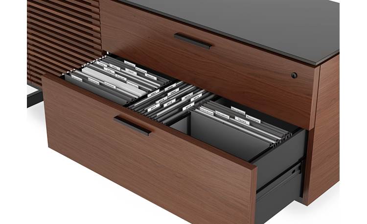 BDI Corridor 6529 Chocolate Stained Walnut - hanging file drawer detail (file folders not included)