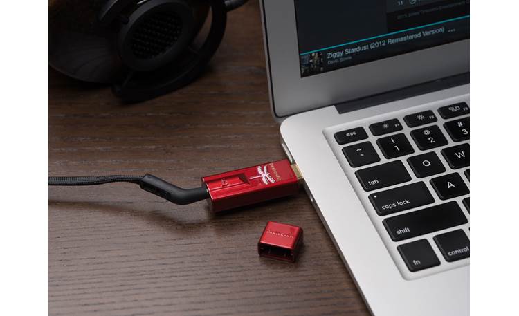 AudioQuest DragonFly® Red v1.0 Connected to a laptop computer (not included)