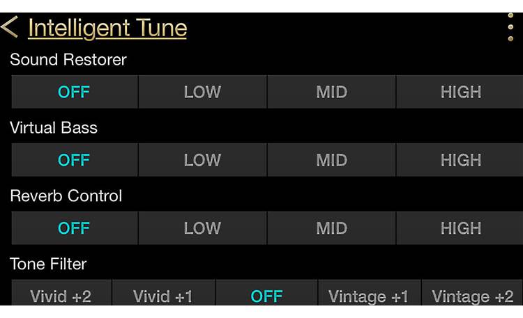 Clarion Full Digital Sound System Z-Tune: Intelligent Tune settings