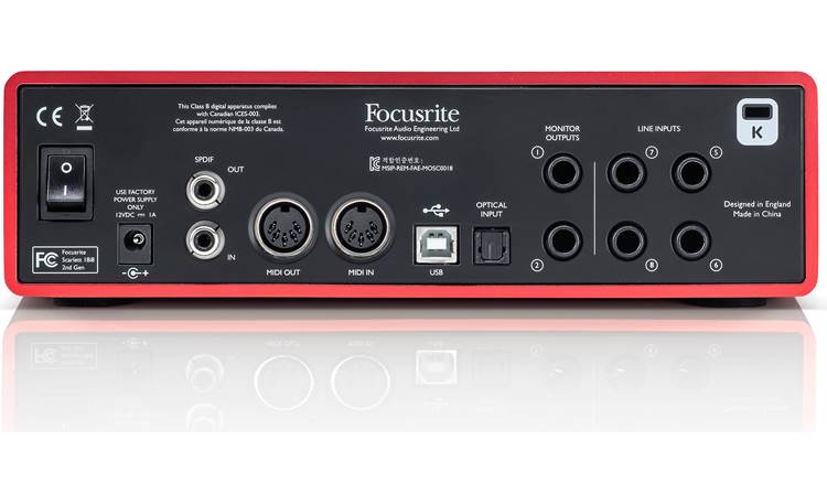 Focusrite Scarlett 18i8 (Second Generation) Back