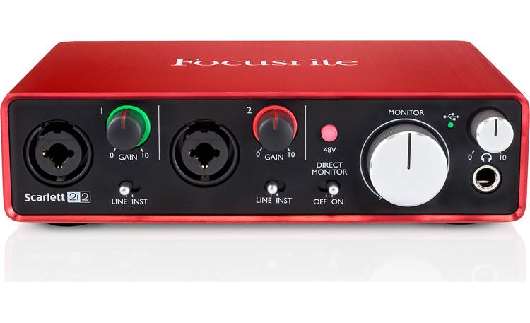 Focusrite Scarlett 2i2 (Second Generation) Angled front view