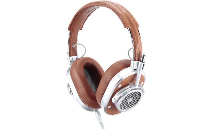 Master & Dynamic MH40 Over Ear Headphones Silver Metal Brown Leather Open Box 
