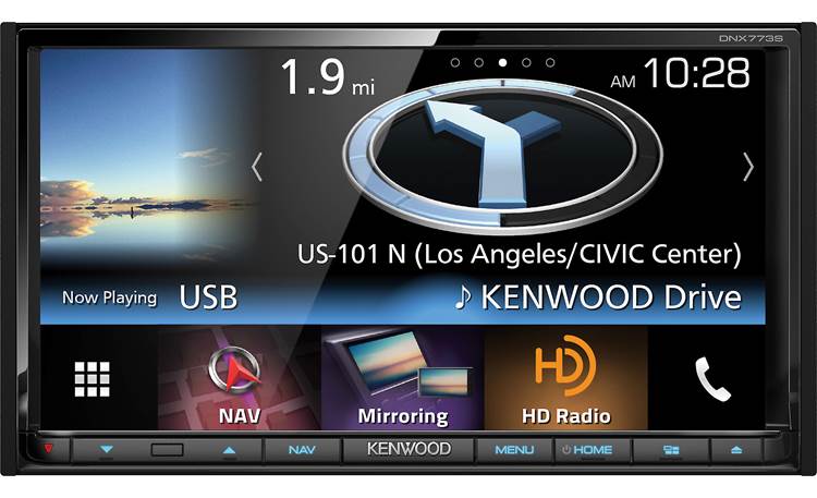 Kenwood DNX773S Widgets and large icons make it easy to see what's happening