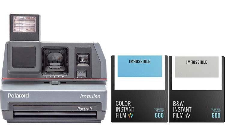 Impossible Polaroid 600 Impulse Instant camera with color and black & white packs at Crutchfield