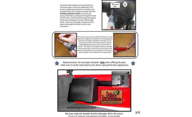 Select Increments JKU-Pods Installation Instructions: page 6
