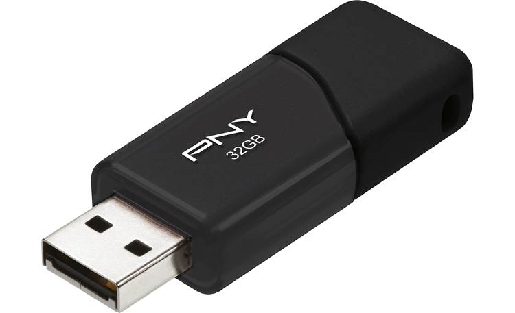 PNY USB 2.0 Flash Drive Shown with integrated cover retracted