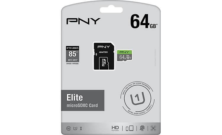 PNY Elite 64GB MicroSDXC UHS-I Card - 85MB/s Read Speed - P-SDU64U185EL-GE