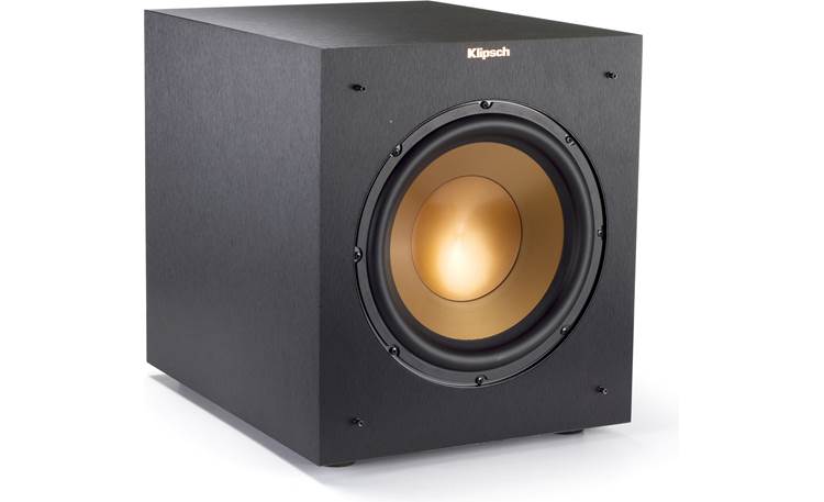 Klipsch Reference R-10SWi Angled front view with grille removed