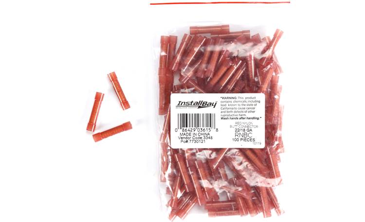 100 Pack 22-18 Gauge Wire Butt Connectors Red Nylon 22-18 AWG Crimp Terminal PRO 