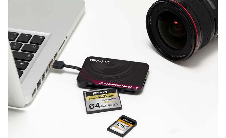 PNY High Performance USB 3.0 Card Reader Compatible with multiple memory card formats