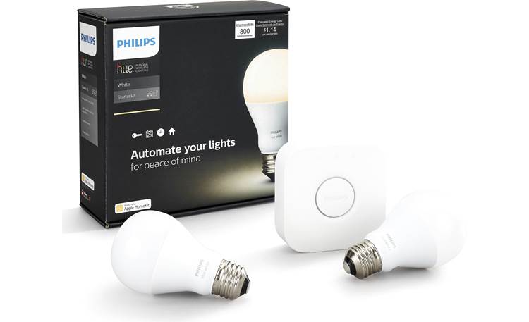 Charles Keasing peddling areal Philips Hue White A19 Starter Kit Kit includes two smart LED light bulbs  and a wireless bridge at Crutchfield