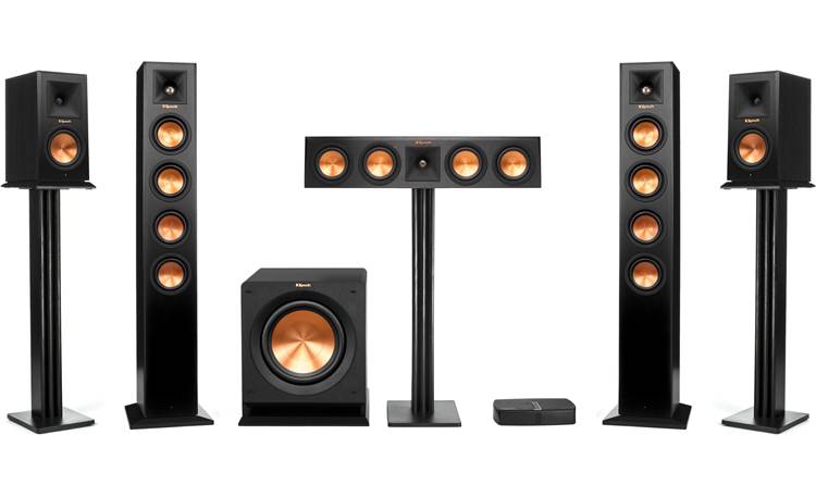 Ebony Klipsch 7.1 RP-250 Reference Premiere Surround Sound Speaker Package with R-110SW Subwoofer and a FREE Wireless Kit 