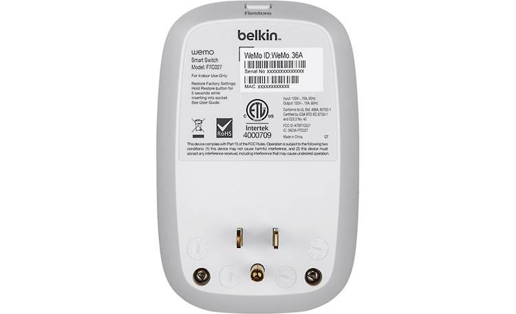 Belkin Wemo WiFi Smart Plug Wireless smart home outlet at Crutchfield