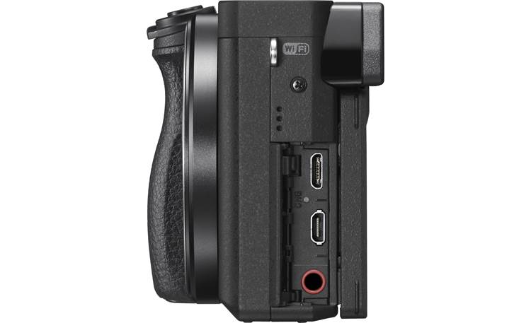 Sony a6300 (no lens included) Right side with connection ports shown