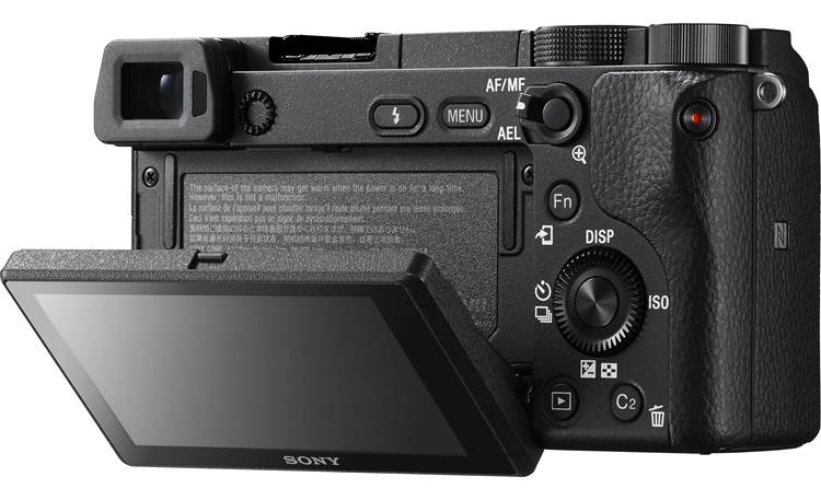 Sony a6300 (no lens included) Back, with LCD screen tilted downward