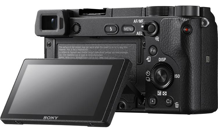 Sony a6300 (no lens included) Back, with LCD screen tilted upward