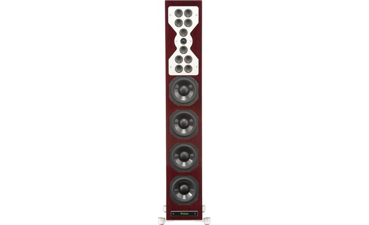 McIntosh XR100 Direct front view, grille off (Red Walnut)