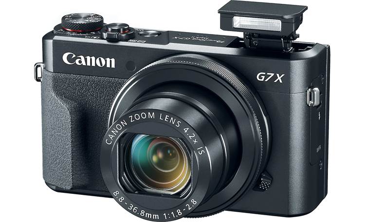 Canon PowerShot G7 X Mark II Shown with built-in flash deployed