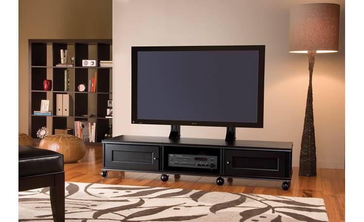 Salamander Designs Saturn Wheels Black Satin - castors with Synergy cabinet (cabinet, TV, and components not included)