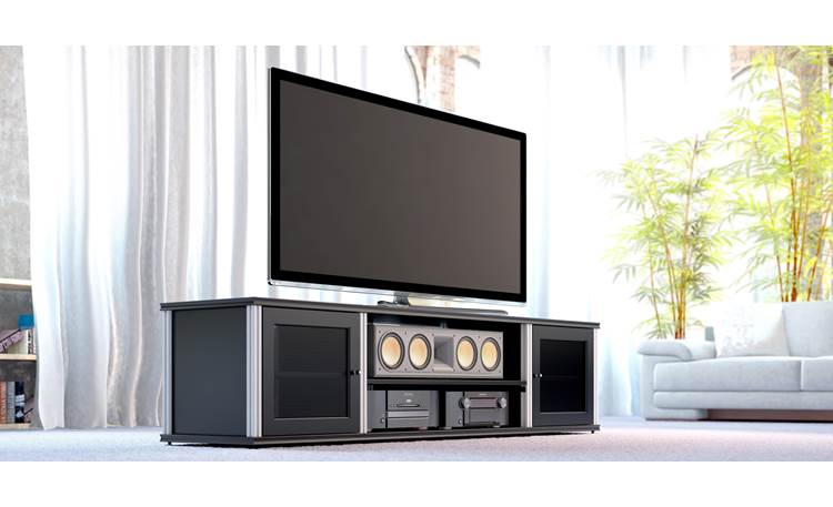 Salamander Designs Synergy System Model 248 Black with satin aluminum posts (TV and components not included)