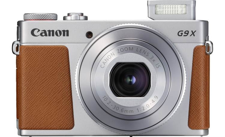 Canon PowerShot G9 X Mark II Shown with flash popped up