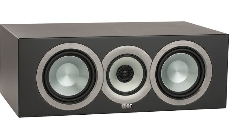 ELAC Uni-Fi CC U5 Slim Angled front view with grille removed