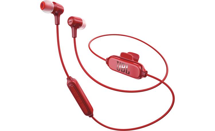 (Red) In-ear wireless headphones at Crutchfield